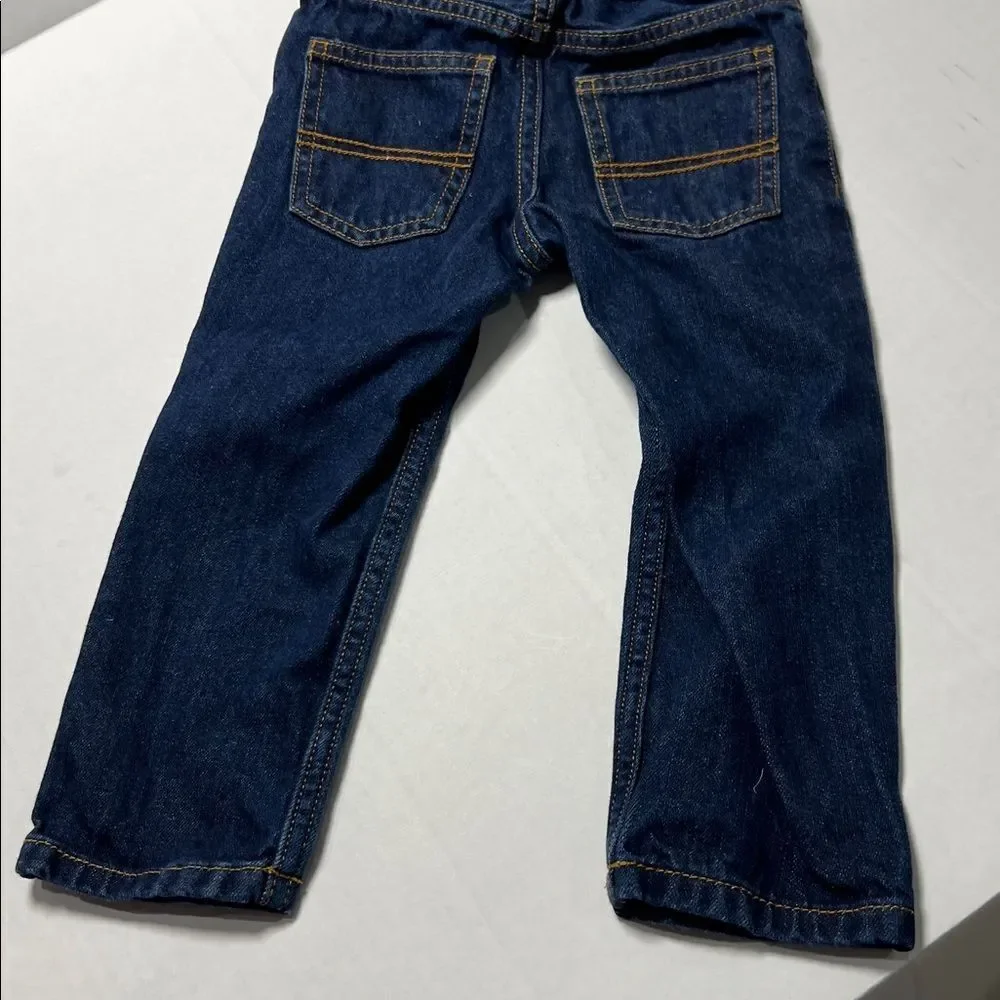 Carter’s dark blue denim straight leg jeans adjustable waist size 3T